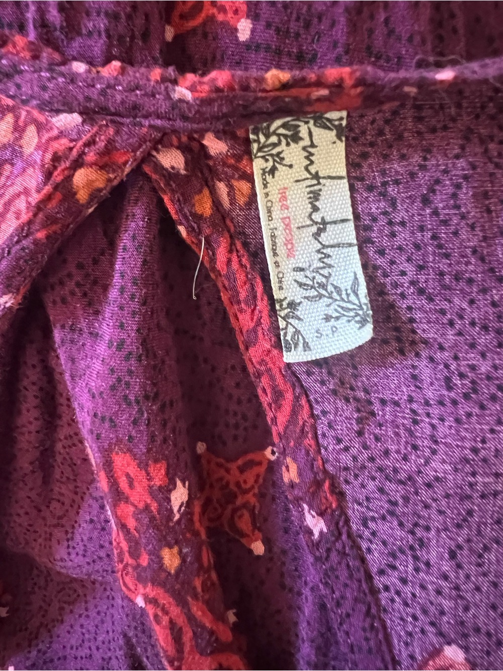Free People Purple Dress with Red Floral Print - Picture 6 of 7